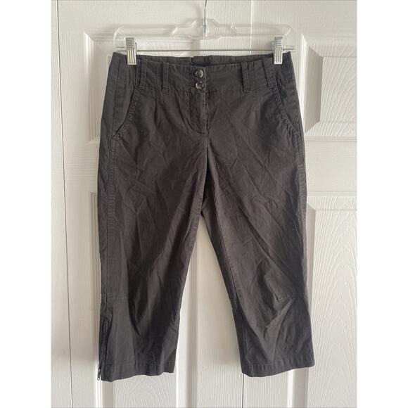 Theory‎ Womens 0 Charcoal Gray Straight Leg Chino Capri Pants - Picture 1 of 6
